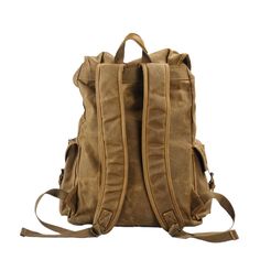 Vintage Waxed Canvas Backpack for School Outdoor Retro Large Capacity Backpack For Everyday, Vintage Large Capacity Backpack For Everyday, Vintage Canvas Backpack With Adjustable Strap, Retro Outdoor Bags With Large Capacity, Retro Leather Travel Backpack With Adjustable Strap, Durable Rectangular Backpack For Travel, Large Capacity Retro Outdoor Bag, Practical Outdoor Backpack, Outdoor Large Capacity Waxed Canvas Backpack