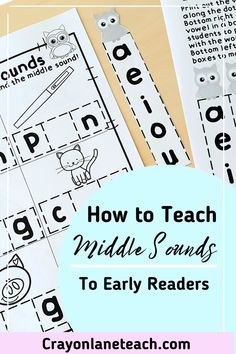 printable middle school worksheets with the title how to teach middle sounds to early readers