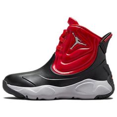 (PS) Air Jordan Drip 23 Rain Boot 'Bred' CT5798-006 (SNKR) Non-slip High-top Basketball Shoes For Streetwear, Casual Red Fade-resistant Basketball Shoes, Mid-top Non-slip Basketball Shoes For Streetwear, Red Mid-top Fade-resistant Sneakers, Red Mid-top Sneakers, Red High-top Fade-resistant Basketball Shoes, Red Waterproof Low-top Sneakers, High-top Non-slip Jordan Shoes For Streetwear, Red Low-top Non-slip Basketball Shoes