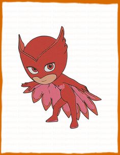 an image of a cartoon character with big eyes and red wings on his chest,