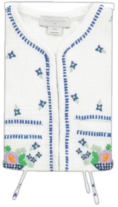 White Embroidered Spring Vest, Spring Embroidered White Vest, White Embroidered Vest For Spring, White Floral Embroidery Vest For Spring, White Embroidered Cotton Vest, Multicolor Embroidered Cotton Vest, Embroidered Multicolor Cotton Vest, Folk Style Cotton Vest With Floral Embroidery, Folk Style Floral Embroidered Vest For Spring