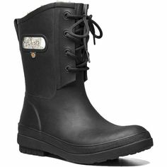 BOGS FOOTWEAR Roderer Shoe Center Lace Boots Black, Paris Runway, Black Lace Boots, Womens Bogs, Pouring Rain, Hiking Shoes Women, Womens Rain Boots, Muck Boots, Chelsea Boots Women