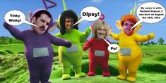 five people in costumes with speech bubbles above their heads and the words diopsy below them