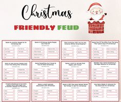 a printable christmas friend game with santa's chimney