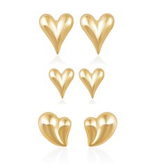 PRICES MAY VARY. [GOLD EARRINGS DESIGN]SUPJEWE Heart-shaped earrings in 3 different sizes (15mm, 20mm, 24mm) for you to choose from and wear your desired size. Lightweight earrings weigh between 1.5-3.5g,no strain on your ears. The exquisite heart-shaped design beautifully complements your beauty, allowing you to exude charm effortlessly [PREMINM MATERIALS]Crafted with 14k gold plated, lead-free, nickel-free, and hypoallergenic. Ensuring that Heart-shaped earrings maintain their shine for an ext Gold Earrings Design, Thick Hoop Earrings, Earrings Design, Heart Shaped Earrings, Set Jewelry, Hoop Earring Sets, Gold Earrings Designs, Lightweight Earrings, Light Weight Earrings