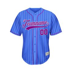 Custom Pinstripe Baseball Jersey Royal Blue Gold Sublimation All names and numbers are sublimated. No Minimum Order Free Shipping It will take 1-3 weeks to ship out If you would like to change the jersey's design, please contact us via the contact page or live chat. Features Made of Mesh Fabric: The jersey is 100% polyester mesh fabric. It is breathable and quickly dry. Sublimation Tracking Twill: All letters and numbers of the jersey are sublimated. Compared with traditional printed jerseys, it is durable and good-looking. For Daily Wear and Sports: The jersey weighs around 0.55 lb - 0.77 lb. You can wear it for daily, parties or sports. Authentic game-day accents and details Shorter, slimmer cut for an on-court look Size Chart Size Length Chest S 26.4'' 36.2'' M 27.2'' 39.4'' L 28'' 42.5 Contact Page, Royal Blue And Gold, All Names, Happy Chinese New Year, Deep Pink, Jersey Design, Team Names, Baseball Jersey, Baseball Jerseys