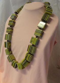 Vintage SOBRAL Chunky Multicolor Layers Breu Haute Couture Runway Necklace Rare in Jewelry & Watches, Vintage & Antique Jewelry, Costume | eBay Retro Multicolor Necklaces For Jewelry Making, Bold Handmade Green Jewelry, Unique Multicolor Rectangular Necklace, Unique Multicolor Necklace, Polka Jewellery, 70s Accessories Jewelry, Boho Jewelry Display, Handmade Jewelry Display, Maximalist Jewelry