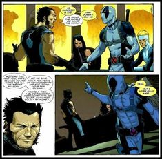 a comic page with an image of two men talking to each other and one man in the