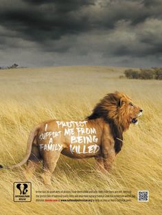 Print Campaign, Creative Ads, Public Interest, NGO, Creative Print Ads, Save Animals Poster, Wildlife Emergency Service Creative Print Ads, Animal Extinction, Animals In Africa, Gestalt Principles, Animal Conservation, African Wild Dog, Wild Elephant