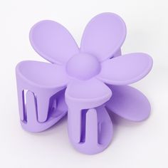 This matte hair claw will magically transform from a casual accessory to an elegant must-have in your hairstyle! With help from the sturdy hinge and grippy comb teeth, your favorite updo will stay in place for as long as you need it to. Length: 1" Material: Plastic - Claire's Matte Flower Hair Claw - Lilac Claire's Hair Accessories, Hair Claws Hairstyles Curly Hair, Lilac Accessories, Purple Accessories, Hair Supplies, Pink Ballerina, Claw Hair Clips, Hair Accessories Clips, Casual Accessories