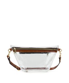 Tan Clear Crossbody Shoulder Bag For On-the-go, Clear Shoulder Bag With Detachable Strap For Travel, Clear Pouch Shoulder Bag For Travel, Clear Rectangular Satchel For Travel, Clear Satchel Bag For Travel, Clear Travel Shoulder Bag, Clear Travel Bag With Detachable Strap, Rectangular Bags With Clear Strap For Daily Use, Rectangular Bag With Clear Strap For Daily Use