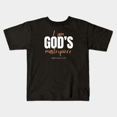 Ephesians 2:10 "For we are God’s masterpiece. He has created us anew in Christ Jesus, so we can do the good things he planned for us long ago."Wear it or gift it to someone you love. -- Choose from our vast selection of kids T-Shirts to match anything from your child's favorite design to unique, funny designs to make the perfect custom graphic children's T-Shirt. Put what they love on Toddler T-Shirts (Ages 1-3) or Youth T-Shirt sizes. Customize to the color they love! For boys and girls. Christian Kids Shirts, God's Masterpiece, Christian Shirts Designs, Halo Effect, Ephesians 2, Christian Kids, Christian Clothing, Christian Shirts, Funny Design