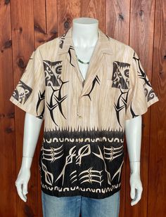 Description: Beautiful Vintage 80s Hawaiian cotton shirt.  Condition: Very Good. Kindly see all pictures since they are part of the description.         Size: XL, but please always refer to measurements.         A: pit to pit :  68cm         B: length from back neck seam to bottom back hem:  77cm         C: Length from neck seam to sleeve hem: 46cm         D: Shoulder to shoulder 54cm         *See last picture for details.                  *Please view all Detailed Pictures of the item up for offer for exact condition.                  *Please carefully view all size dimensions of item being offered                  *1970's/80's Vintage sizes tend to be Smaller than the 90's to today's current sizes                    please view all Dimensions stated and/or Pictured.                   *Co Cotton Camp Shirt With Retro Print, Retro Cotton Hawaiian Shirt With Short Sleeves, Cotton Hawaiian Shirt With Retro Print And Camp Collar, Hawaiian Cotton Shirt With Vintage Print, Cotton Shirt With Retro Print In Relaxed Fit, Casual Camp Shirt With Vintage Print And Relaxed Fit, Casual Camp Shirt With Vintage Print In Relaxed Fit, Vintage Cotton Printed Short Sleeve Shirt, Vintage Printed Cotton Short Sleeve Shirt