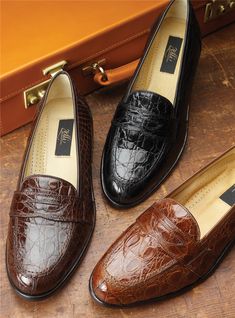 The Crocodile Loafer in Cognac - The Ben Silver Collection Elegant Moc Toe Dress Shoes With Crocodile Pattern, Classic Brown Oxfords With Crocodile Pattern, Brown Crocodile Pattern Loafers For Semi-formal Occasions, Classic Dress Shoes With Crocodile Pattern, Elegant Leather Moc Toe Shoes With Crocodile Pattern, Classic Crocodile Pattern Dress Shoes For Semi-formal, Classic Crocodile Pattern Leather Shoes For Semi-formal Occasions, Classic Leather Shoes With Crocodile Pattern For Semi-formal Occasions, Classic Crocodile Pattern Slip-on Loafers