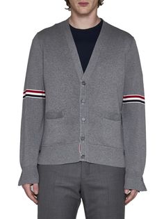 Cardigan from Thom BrowneComposition: ->cotton, 100% | Thom Browne Men's Cardigan in Grey | FW23/24 Thom Browne Uniform, Thom Browne Editorial, Thom Browne Suit, Thom Browne Hoodie, Thom Browne Sweater, Thom Browne Cardigan, Men's Cardigan, Mens Cardigan, Classic Suit