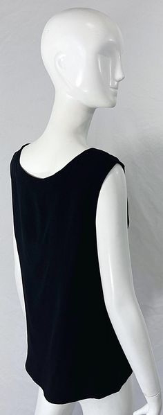 Yves Saint Laurent Rive Gauche 1990s Black Rayon Draped Vintage 90s Top Blouse For Sale at 1stDibs Black Sleeveless Viscose Top, Ysl Rive Gauche, 90s Top, Navy Trench Coat, Silk Tops Blouses, Crochet Ruffle, French Fashion Designers, Rive Gauche, Off Shoulder Tops