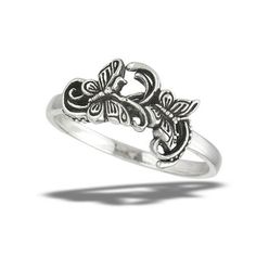 Classic Butterfly Ring .925 Sterling Silver Oxidized Band Jewelry Female Male Unisex Size 7 All our silver jewelry is crafted from .925 silver also commonly referred to as sterling silver. Sterling silver is the standard for beautiful high-quality silver jewelry and cannot be replicated by lower priced silver plated jewelry. It is 92.5% pure silver, mixed with alloys to add strength and durability to stand the test of time. Keep your fine jewelry shiny and elegant by storing it properly. Jewelry Tarnish Remover, Female Male, Butterfly Ring, Band Jewelry, Silver Plated Jewelry, Plated Jewelry, Pure Silver, Plastic Bag, Women Rings