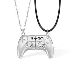 PRICES MAY VARY. Customizability: You can choose from two different pendant styles with four colors, and chain lengths. Then personalize the left and right pendants with your initials. You can create a truly unique and personalized game controller necklace for yourself or your lover. Personalized Couple Necklace This necklace is a one-of-a-kind accessory that stands out in a sea of generic jewelry. Its innovative design and practical uses make it a conversation starter and a must-have for gaming Couples Silver Jewelry Gift, Silver Couples Jewelry Gift, Couples' Silver Jewelry Gift, Silver Couples Jewelry As A Gift, Couples Necklaces For Valentine's Day Gift, Couples Necklace For Valentine's Day Gift, Black Necklace For Father's Day Anniversary, Black Jewelry For Birthday On Valentine's Day, Black Jewelry For Valentine's Day Birthday