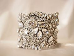 Our Classic All Swarovski Crystal Old Hollywood by Couturelove Bridal Cuff Bracelet, Bridal Cuff, Jewelry Repurposed, Cuff Bracelets Handmade, Jewellery Ideas, Bridal Bracelet, Diy Vintage, Schmuck Design, Crystal Bracelets