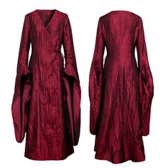 Fitted Dresses For Cosplay And Fantasy Events, Long Sleeve Dress For Cosplay Events, Fitted Long Sleeve Dresses For Cosplay, Vampire Style Long Sleeve Cosplay Dress, Red Long Sleeve Dress For Fantasy Events, Medieval Long Sleeve Dress For Cosplay, Fitted Medieval Dress For Halloween Cosplay, Elvish Dress For Costume Party, Red Dress For Cosplay And Fantasy Events