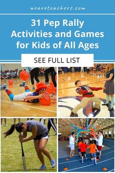 Rally your students by including these 31 pep rally games and activities for all ages and abilities in your next pep rally! Pep Rally Themes, Rally Ideas, Field Day Games