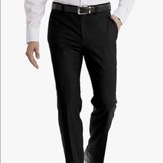 Calvin Klein Men’s Black Wool Trousers Waist 16” Inches Rise 10.5” Inches Inseam 30” Inches Black Dress Pants Men, Navy Blue Dress Pants, Houndstooth Pants, Slim Fit Dress Pants, Slim Fit Tuxedo, Blue Dress Pants, Calvin Klein Pants, Grey Dress Pants, Mens Dress Pants