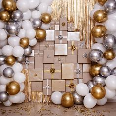 Balloons Gifts Party Event Photo  Backdrop Event Photo Backdrop, Christmas Party Backdrop, New Year Backdrop, Photo Backdrop Christmas, Company Christmas Party, Cake Smash Backdrop, Diy Event, Balloon Gift, Christmas Backdrops