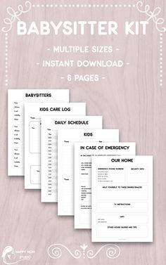 the babysitter kit includes instructions and printables for each child's needs