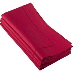 red napkins stacked on top of each other