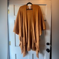 This Is Brand New Without Tags, Sitting In My Closet Cardigan/Poncho It Is One Size Fits All A Beautiful Mustard Color Brand Lauren Conrad Smoke-Free Home And Will Ship Out Asap #Poncho #Cardigan #Laurenconrad Casual One Size Shawl Outerwear, Oversized Casual Shawl Outerwear, Oversized Cape Cardigan For Spring, One Size Batwing Sleeve Outerwear For Layering, One Size Wrap Poncho For Fall, One Size Cape Shawl For Fall, Fall Shawl Cape For Layering, Casual One-size Shawl Outerwear, One Size Fall Cape Shawl