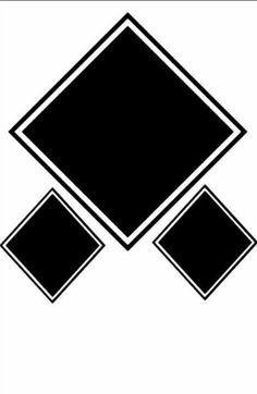 three square and rectangles are shown in black on a white background, with one smaller square at the center