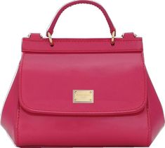 Dolce And Gabbana Kids, Sicily, Pink Bag, Leather Top, Patent Leather, Dolce And Gabbana, Top Handle Bag, Pink, Leather