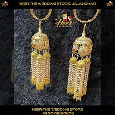 gold plated earrings with beads and chains