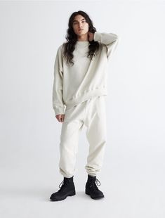 Obsession over every detail. Minimal, essential, considered designs redefined in gender inclusive silhouettes. Crafted from heavyweight cotton knit fleece, these joggers are cut in a relaxed fit with tonal logo embroidery.  Material: 68% Cotton, 32% Polyester. Gender Inclusive, V Stitch, Bone White, Fleece Joggers, Logo Embroidery, Cotton Knit, Embroidery Logo, Crewneck Sweatshirt, Crew Neck Sweatshirt