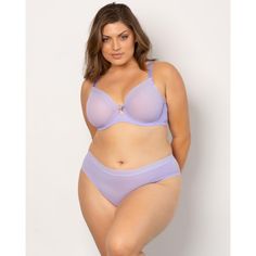 Our sexiest bra to date, this sheer mesh style is an everyday bra with two layers of sheer mesh molded cups. A plunging stretch neckline detail offers perfect contoured coverage. Its a great option for the full-figured woman who likes a natural bust shape. The exceptional fit & support you know and love from Curvy Couture, this plus size sheer unlined bra gives you sexy & comfort all in one! Sheer see-through unlined cups with two layers of mesh Lavender Mist, Clothes Reference, Designer Bra, People Poses, Mesh Bra, Unlined Bra, Perfect Bra, Everyday Bra, Fabric Medium