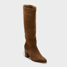 Women's Junie Tall Boots - Universal Thread™ Taupe 9.5 Boot Casual Outfit, Tall Tan Boots, Beach Socks, Boots Low Heel, Boots For Fall, Tan Boots, Tall Riding Boots, Boots Suede, Rubber Boot