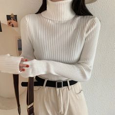 Shipping: Worldwide Express Shipping AvailableDelivery time: 7-15Days Fast ShippingReturns: Fast refund, 100% Money Back Guarantee.SPECIFICATIONSBrand Name: LucyeverClothing Length: RegularMaterial: PolyesterMaterial: SpandexMaterial: AcrylicDecoration: NONECollar: TurtleneckElasticity: High StrecthSleeve Style: RegularStyle: CasualPattern Type: SolidFit Type: Slim FitOrigin: Mainland ChinaCN: ZhejiangSeason: Autumn/WinterSleeve Length(cm): FullThickness: STANDARDClosure Type: NoneMaterial Compo Cream Solid Winter Sweater, Trendy White Turtleneck Sweater, Trendy White Ribbed Sweater, Winter White Ribbed Sweater, Winter White Ribbed Sweater For Winter, White Solid Color Sweater For Fall, White Solid Color Fall Sweater, White Knitted Winter Tops, White Knitted Tops For Winter