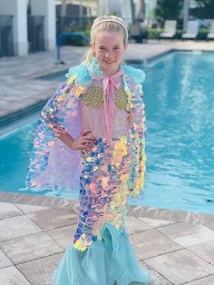 Girls Halloween Mermaid Cape Toddler Superhero Sparkly Princess Cape Toddler Mermaid Tail Sequin Magic Cape - Etsy Mermaid Costume Kids Diy, Toddler Mermaid Costumes, Mermaid Costume Kids, Halloween Mermaid, Sibling Halloween Costumes, Princess Cape, Mermaid Costume Diy, Mermaid Tail Costume, Mermaid Tails For Kids