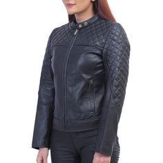 [additional] Women's Quilted Shoulder Cafe Racer Jacket | Black Quilted Jacket Tired of blending into the crowd at social events? This jacket is your ticket to being the envy of every occasion. Embrace the perfect fusion of sophistication and edge with our Women's Black Quilted Cafe Racer Jacket. This extraordinary piece deserves a special place in your wardrobe for the following reasons:[/additional] Product Specification: Material: Real Leather Internal: Viscose lining Front: Full Zipper Closu Black Fitted Quilted Jacket, Quilted Fitted Biker Jacket For Fall, Fitted Quilted Biker Jacket For Fall, Quilted Long Sleeve Biker Jacket For Fall, Quilted Biker Jacket With Long Sleeves For Fall, Quilted Fitted Leather Jacket For Fall, Fitted Quilted Leather Jacket For Fall, Fitted Quilted Jacket For Fall Workwear, Quilted Long Sleeve Leather Jacket For Work