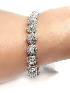 Macy's 14K 10 Carats of Diamonds Tennis Bracelet Brand New with Tags 14 Karat White Gold There are 10 Carats Total Weight of Diamonds 20.6 grams Fits up to 7.25" Wrist Retail: $14,000.00 100% Authentic Guaranteed! Ships for free from Cleveland, OH. Comes with a complimentary polishing cloth from DeWitt's! Fine Jewelry Bracelets, Tennis Bracelet Diamond, Bracelets And Charms, Tennis Bracelet, Cleveland, Jewelry Watches, Jewelry Bracelets, Tennis, Fine Jewelry