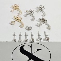 Diamond Jacket Pair Earrings / Three Prong Set Round Diamond Earrings – Sean K Jewelry Diamond Earring Jackets, Round Diamond Earrings, Diamond Solitaire Earrings, White Diamond Earrings, Jacket Earrings, Ear Jacket Earring, Solitaire Earrings, White Diamond Ring, Platinum Jewelry