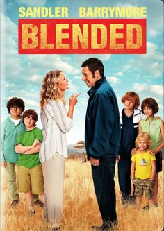 the dvd cover for sandler barrymore's blended, starring actors and children