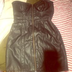 Faux Leather Mini Dress. Size 10 But Fits Like A Size 4, Since It Has That Leather Feel. Brand New Never Worn. Black Faux Leather Dress, Contemporary Dress, Faux Leather Mini Dress, Leather Bustier, Rue 21 Dresses, Contemporary Dresses, Leather Mini Dress, Faux Leather Dress, Bustier Dress