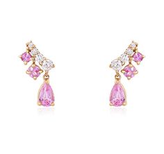 14K Pear Shape Diamond Earrings -14K Yellow Gold  -14K Solid Gold -G-H Color, SI1 Diamonds -1.20 Grams  -0.15 ctw - Diamonds -0.62 ctw - Emeralds  -0.65 ctw - Pink Sapphire  -Each item comes beautifully in our signature bow jewelry box -Made with love in NYC♡ 💎 Looking for an engagement ring? 💍 Check out our NEW Etsy Shop https://www.etsy.com/shop/NolitaBridal Luxury Pear-shaped Pink Earrings, Pink Diamond Earrings, Stud Earrings Diamond, Colored Diamond Jewelry, Emerald Stud Earrings, Emerald Diamond Earrings, Pink Sapphire Earrings, Earrings Emerald, Emerald Earrings Studs