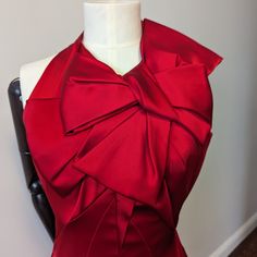 Gorgeous, Brand New Silk Satin Dress Dress With Big Bow Energy. Red Satin Formal Mini Dress, Red Sleeveless Mini Dress For Gala, Red Silk Dress For Gala, Silk Fitted Dress For Red Carpet, Elegant Sleeveless Mini Dress For Red Carpet, Red Carpet Silk Fitted Dress, Elegant Red Mini Dress For Red Carpet, Red Silk Dinner Dress, Red Sleeveless Dinner Dress