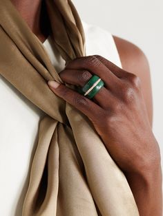 By Pariah's jewelry is inspired by the untouched beauty of the Caribbean peninsula it's named after. This 'Pebble' ring is hand-carved from chalcedony - believed to have healing and calming properties - and set with a 14-karat gold diamond-encrusted band. Pebble Ring, Jewelry Illustration, Flat Dress Shoes, Dress Flats, Raffia Bag, The Caribbean, Everyday Wardrobe, Sale Design, Stuart Weitzman