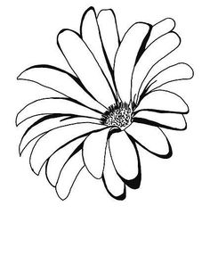 a black and white drawing of a flower