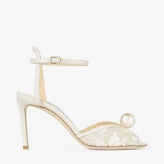 Ivory Floral Lace Sandals with Pearl Detail|SACORA 85 |Cruise '20 |JIMMY CHOO Jimmy Choo Sacora, Wedding Shoes Jimmy Choo, Designer Wedding Shoes, Lace Sandals, Gladiator Heels, Bridal Sandals, Super High Heels, Satin Pumps, Bride Shoes