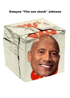 an image of a man's face on a box with the words dwayne the