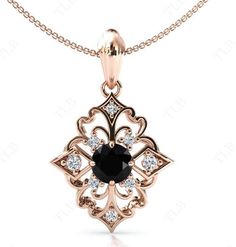 We are Pleased to welcome you in our Store-    TheLesBijoux Short Description about the item-  This Pendant is Made With a Round Cut Black Onyx Gemstone and the accented stones in this Pendant., are the Moissanite to adorn the look of this beautiful Pendant.. a unique piece to wear occasionally or can be used regularly. Can be offered as a gift to your loved ones, to make them feel special. MATERIAL AVAILABILITY- ( 925 Sterling Silver/ 14k solid gold(white gold / rose gold / yellow gold?  950 Solid Platinum  We make sure that you know that you're getting high quality hand-made crafted jewelry when you purchase items from our store. This beautiful Pendant.. is made to order. Available in all the Required Materials. ( 925 Sterling Silver/ 14k/18k solid gold(white gold / rose gold / yellow go Luxury Ornate Oval Pendant Necklace, Black Onyx Pendant, Onyx Pendant, Wedding Pendant, Antique Wedding, Filigree Pendant, Pendant For Women, Onyx Gemstone, Feel Special